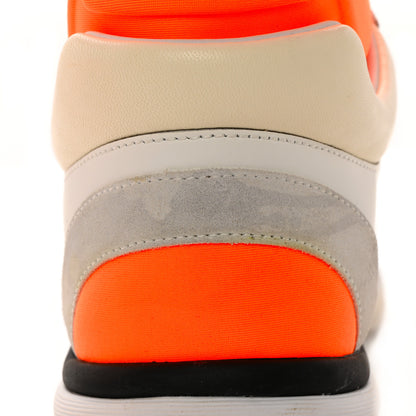 Chanel Suede Calfskin Lambskin Neoprene High Top CC Sneakers 39.5 White Fluo Orange 20 of 23