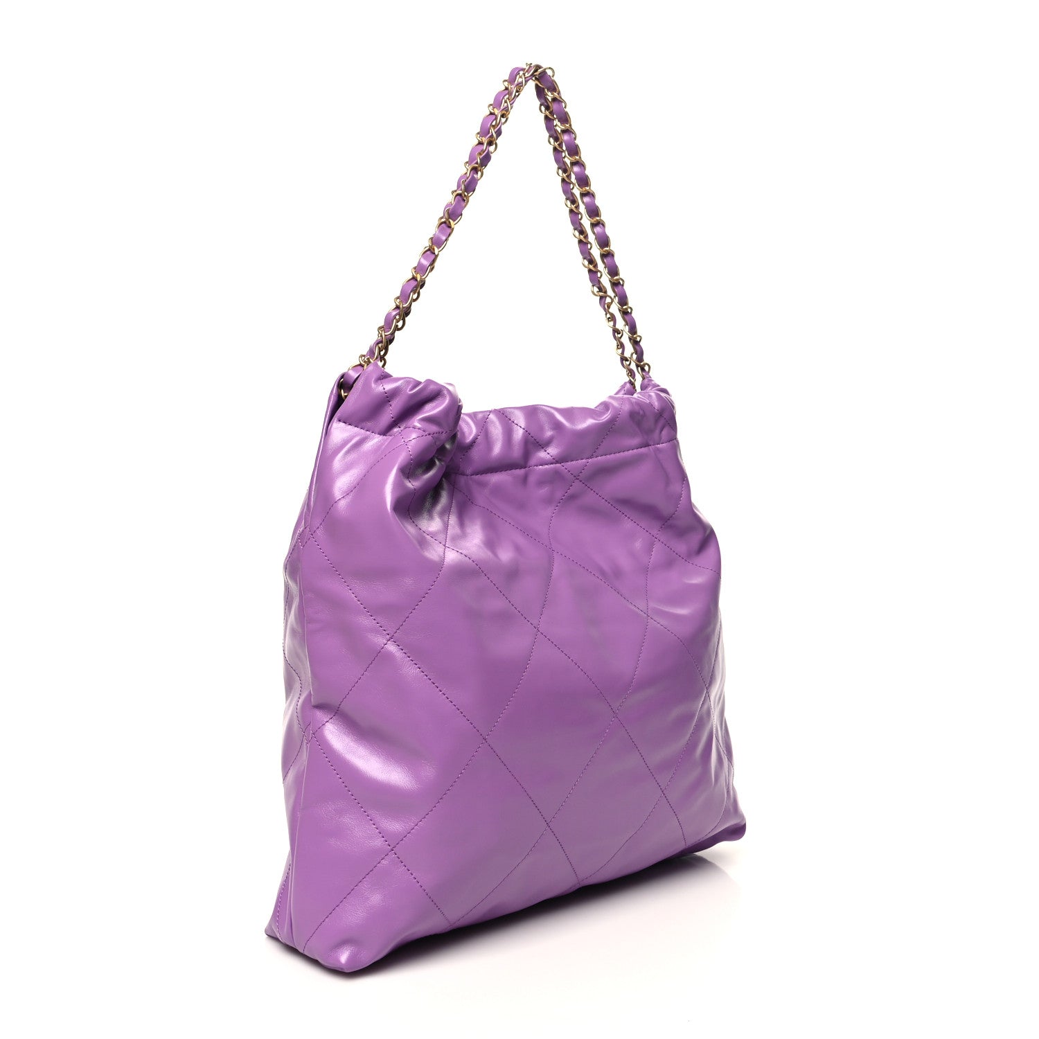 Chanel Shiny Calfskin Quilted Chanel 22 Purple 4 of 12