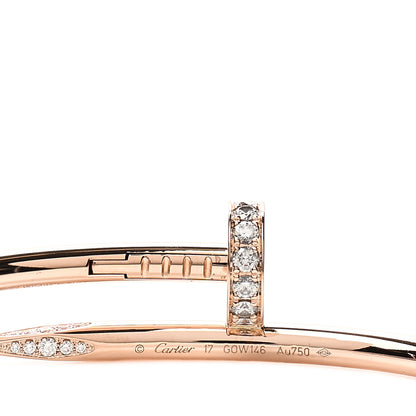 Cartier 18K Pink Gold Diamond Juste Un Clou Bracelet 17 4 of 5