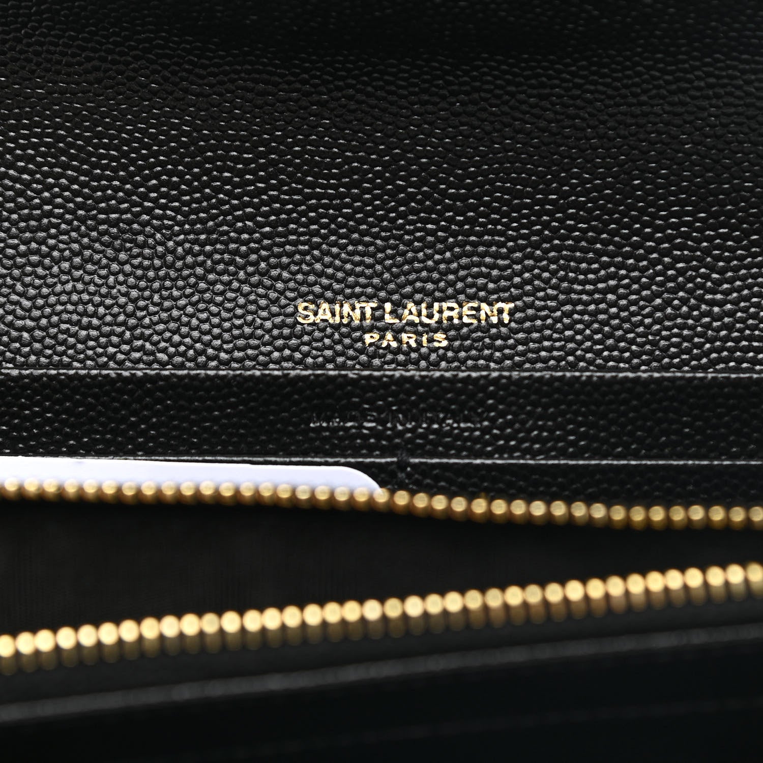 Saint Laurent Grain De Poudre Matelasse Chevron Monogram Flap Wallet Black 7 of 8