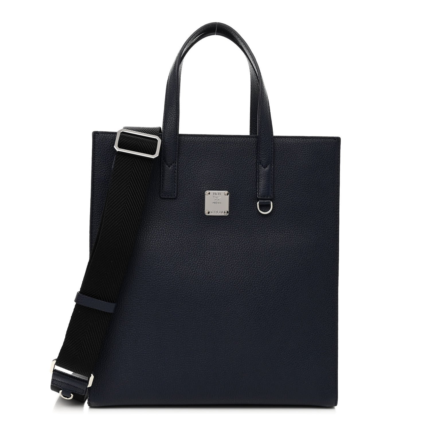 MCM Grained Calfskin Camouflage Small Aren Tote Navy 1 of 9