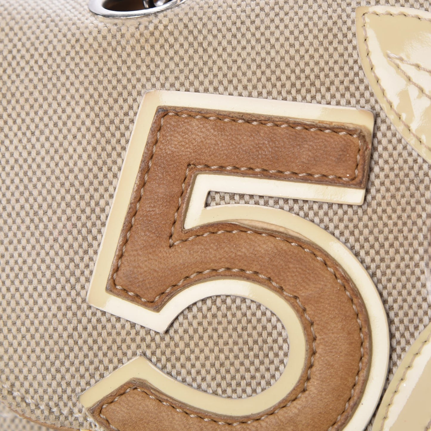Canvas Camellia N°5 Flap Beige Brown
