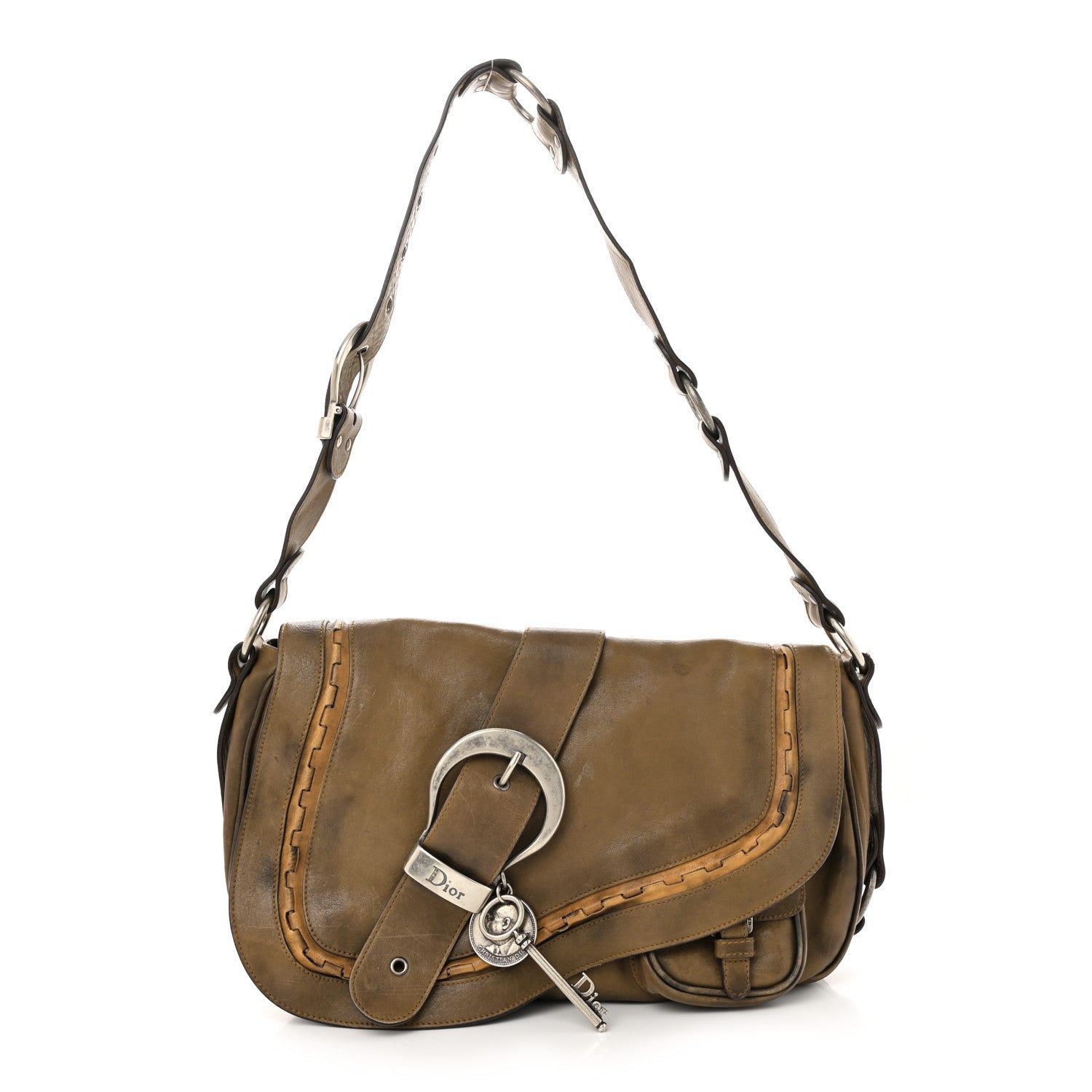 Christian Dior Calfskin Gaucho Double Saddle Bag Brown 1 of 16