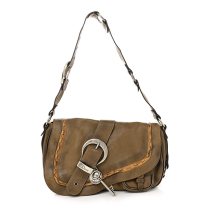 Christian Dior Calfskin Gaucho Double Saddle Bag Brown 1 of 16