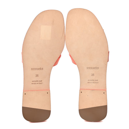Hermes Epsom Oran Sandals 36 Orange Joey 5 of 8