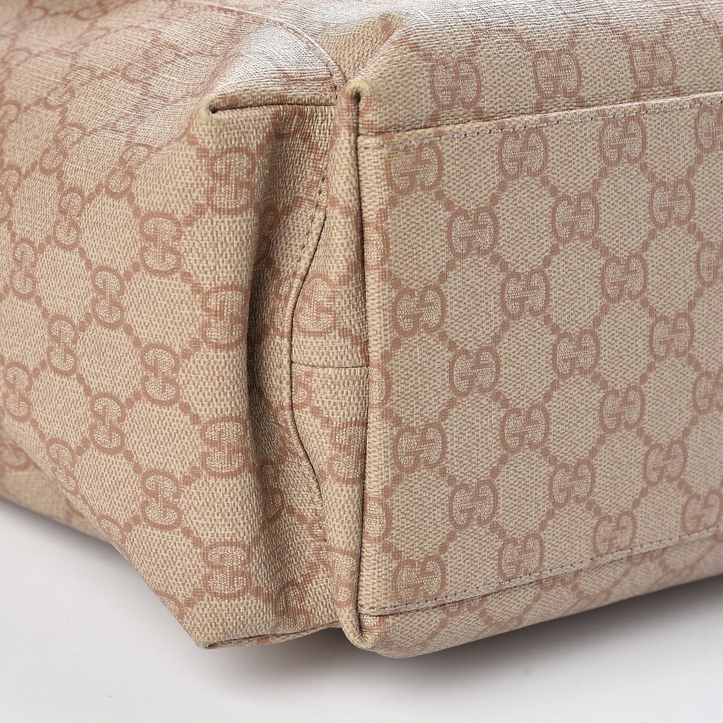 GG Supreme Monogram Messenger Diaper Bag Beige