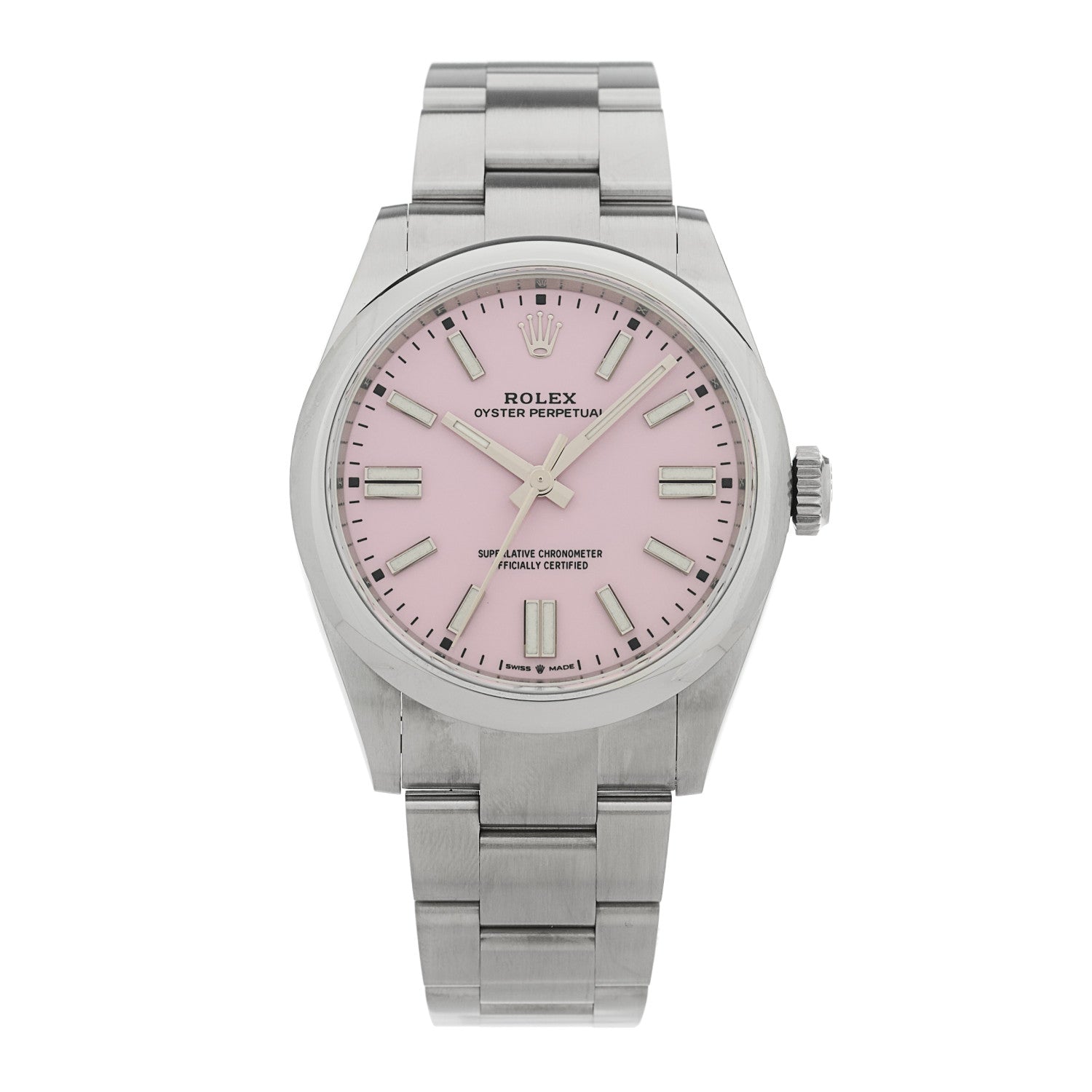 Rolex Stainless Steel 41mm Oyster Perpetual Watch Candy Pink 134300 1 of 5