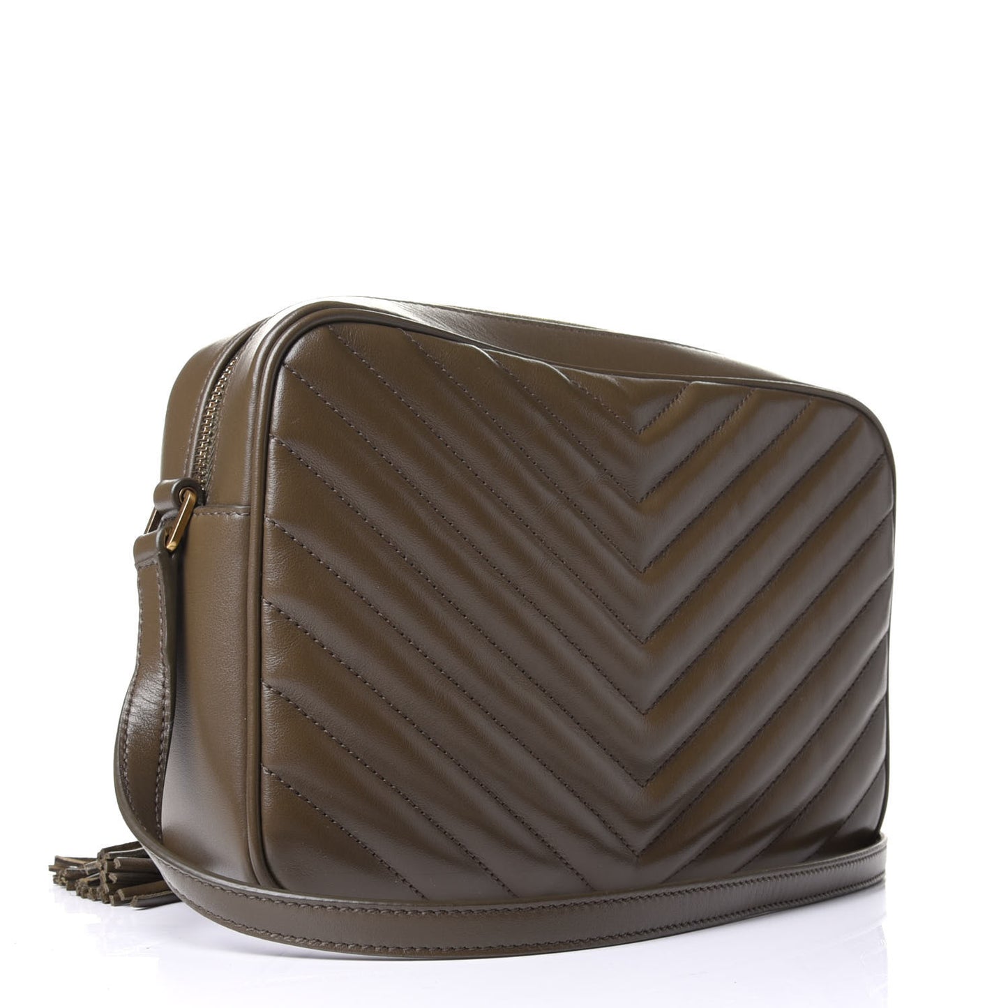 Calfskin Matelasse Monogram Lou Camera Bag Military Olive