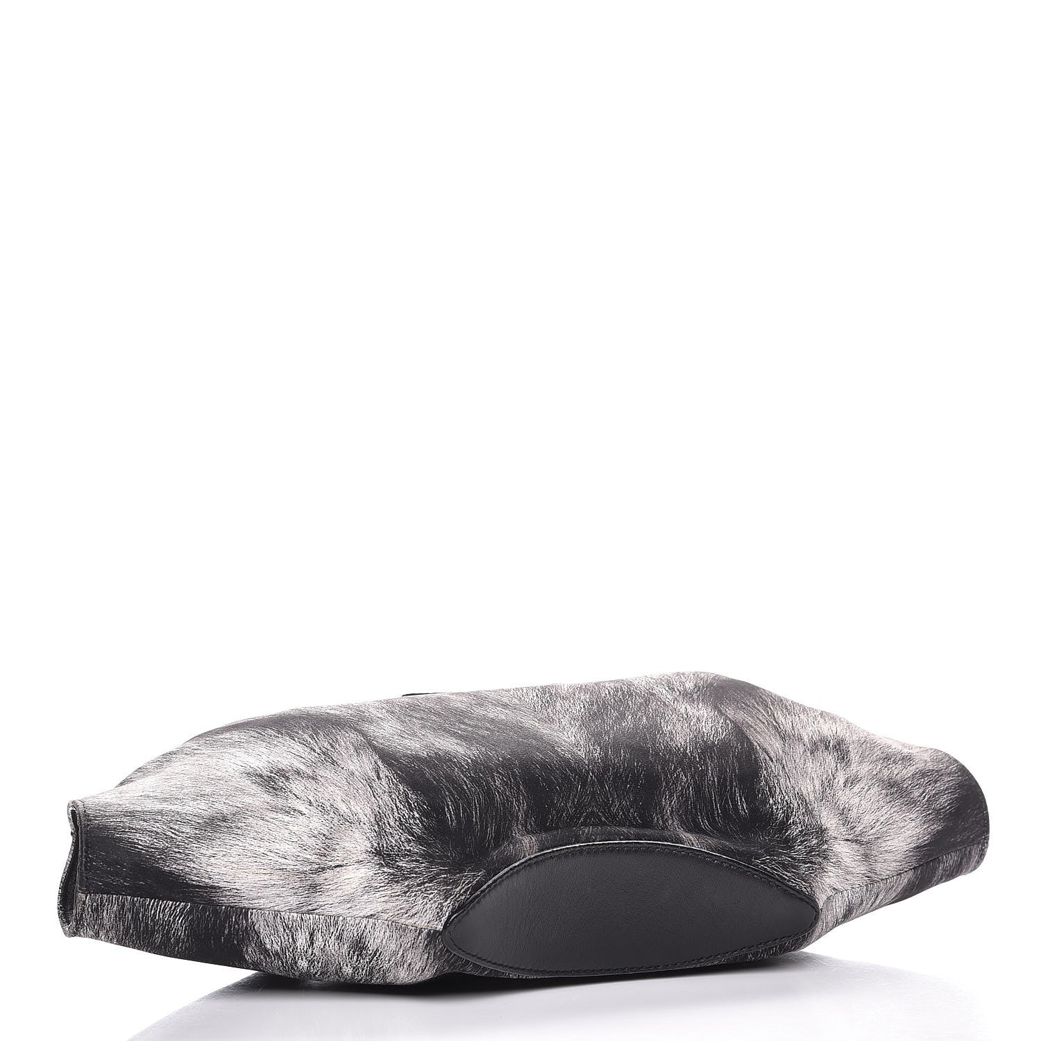 Alexander McQueen Silk Fur Print De Manta Clutch Black Grey 4 of 7