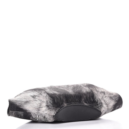 Alexander McQueen Silk Fur Print De Manta Clutch Black Grey 4 of 7