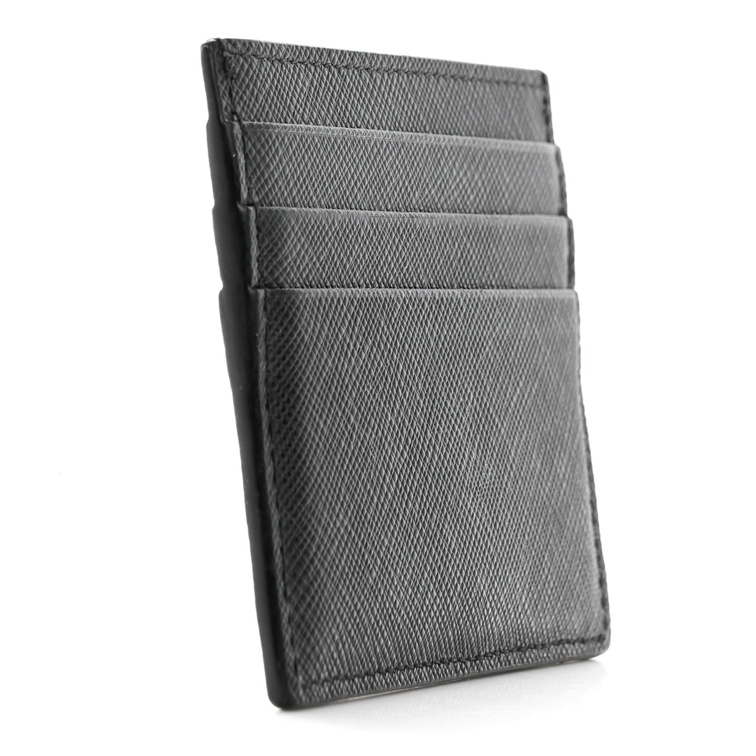 Prada Saffiano Metal Card Holder Black 3 of 11