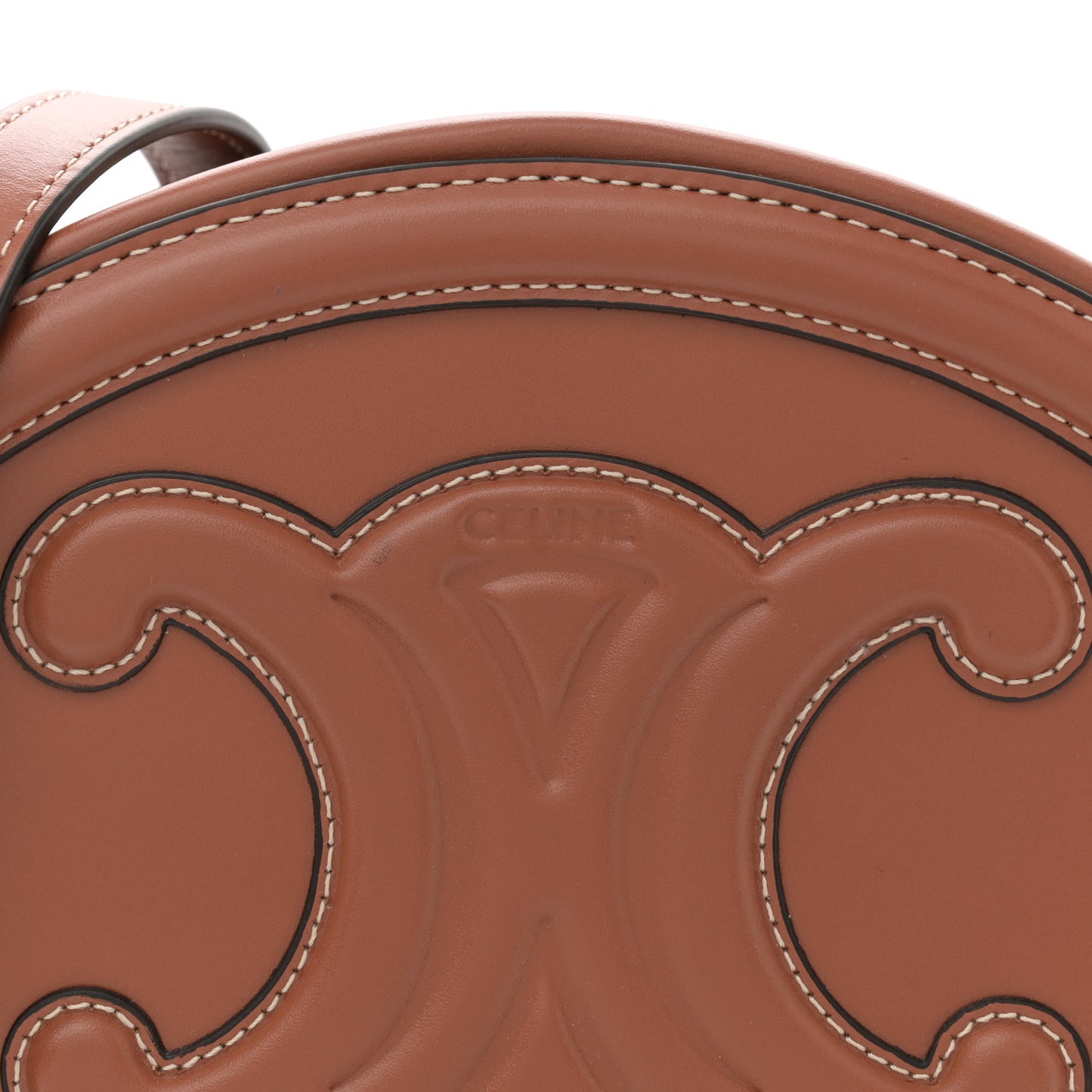 Smooth Calfskin Cuir Triomphe Oval Bag Tan