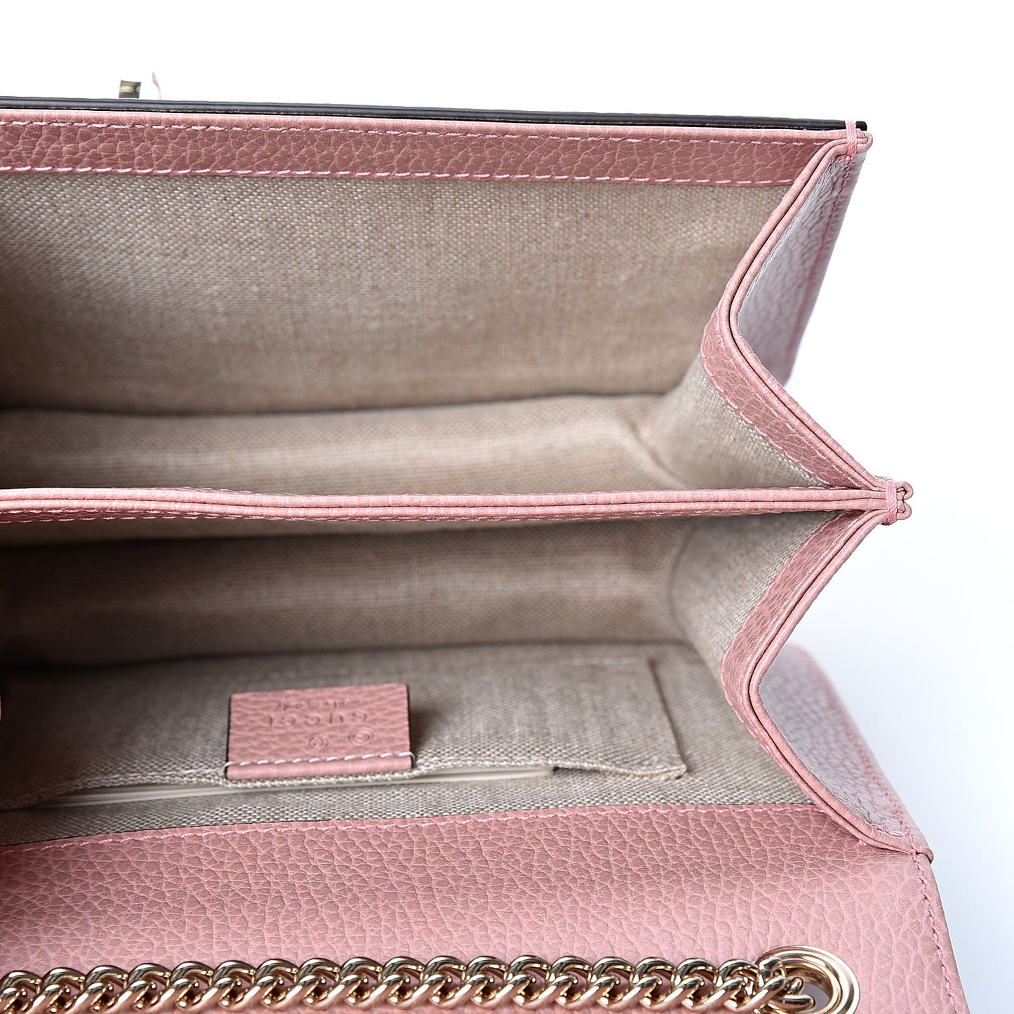 Dollar Calfskin Small Interlocking G Shoulder Bag Soft Pink