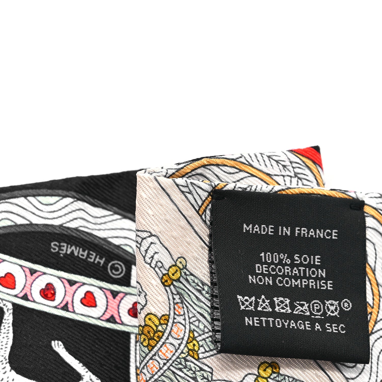Hermes Silk Dame de Coeur Twilly Black Rouge Orange 3 of 3