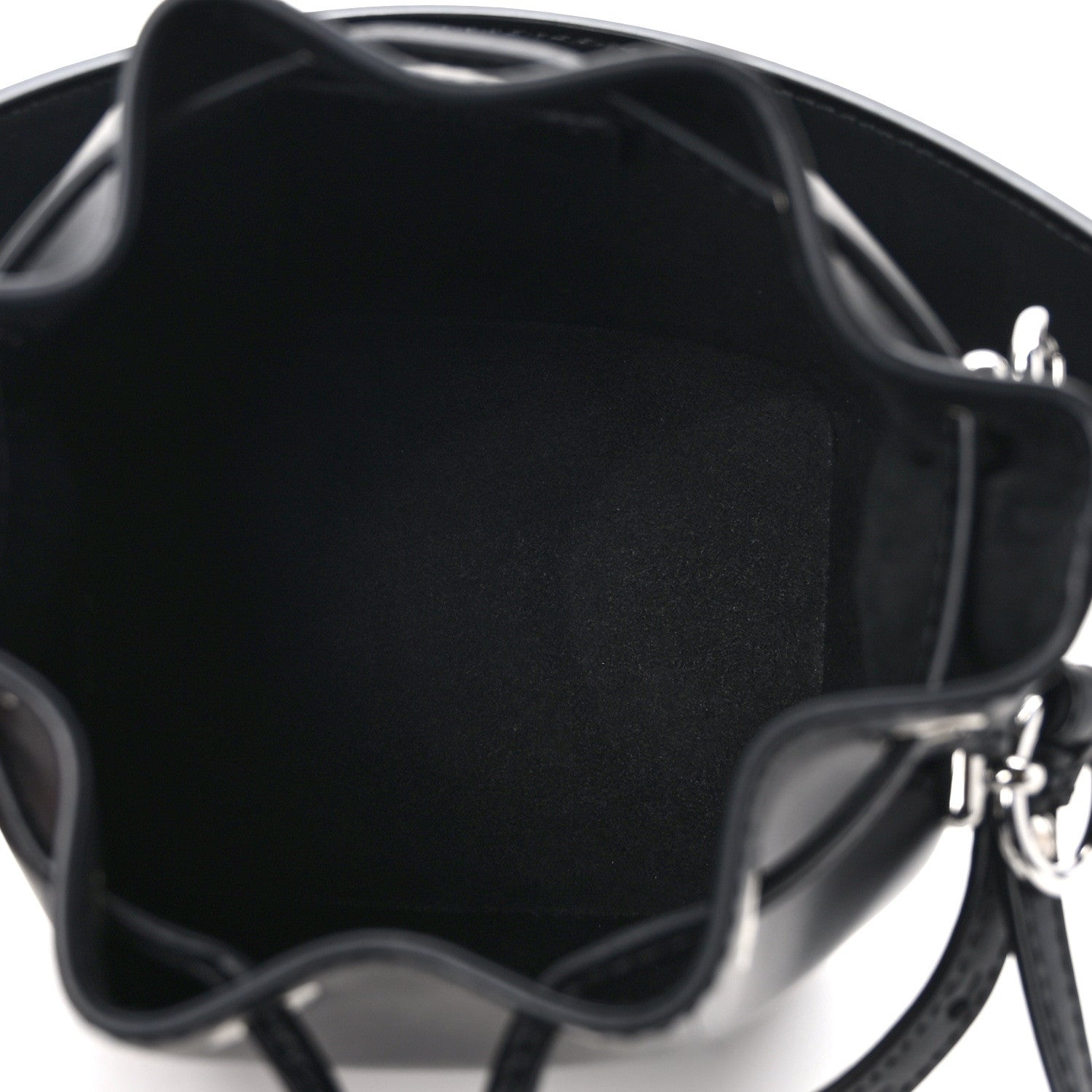 Fendi Vitello King F is Fendi Logo Embossed Mini Mon Tresor Bucket Bag Black 4 of 10