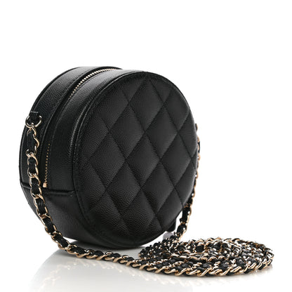 Chanel Caviar Quilted Round Clutch With Chain Black 3 of 10