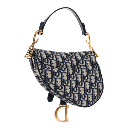 Christian Dior Oblique Mini Saddle Bag Blue 3 of 8