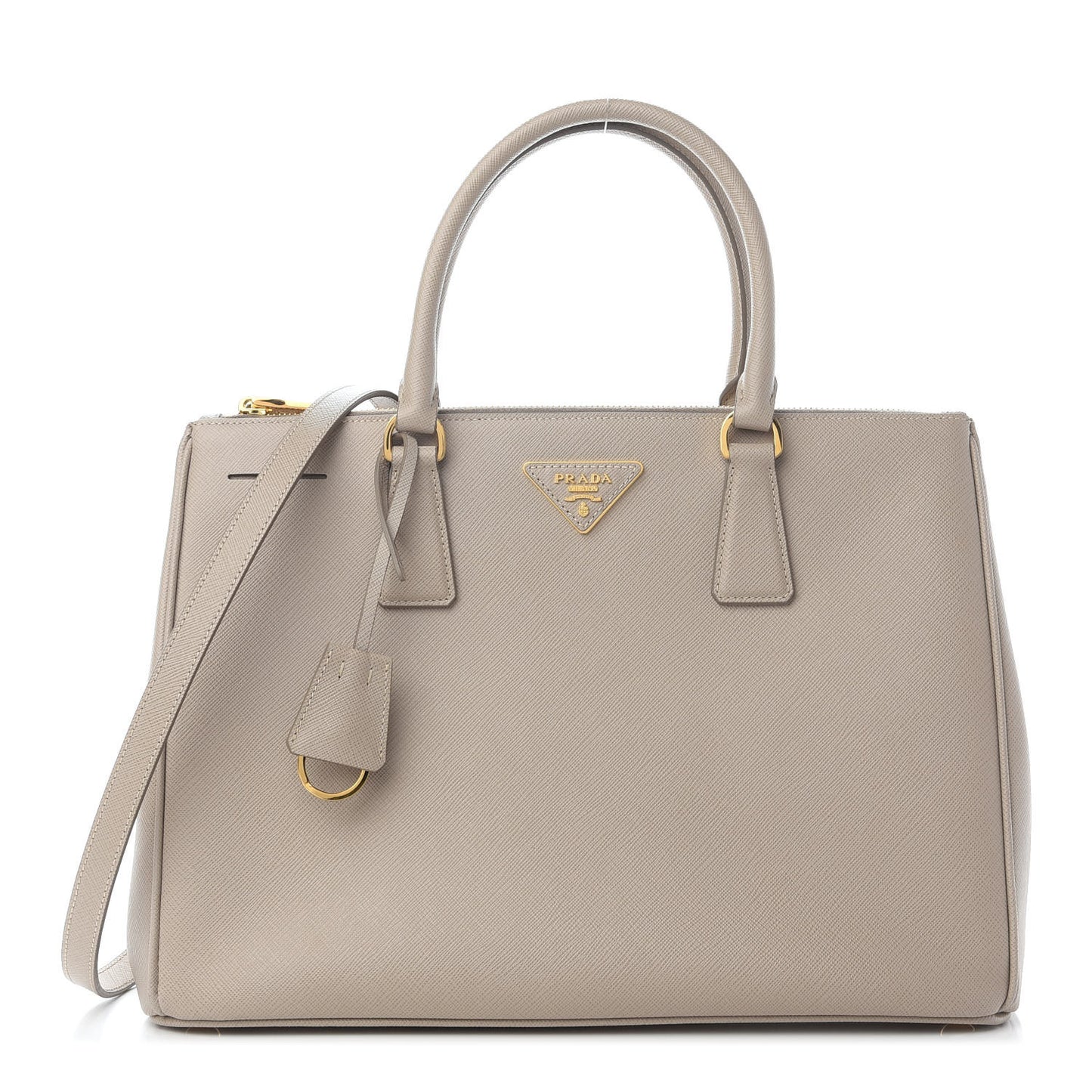 Saffiano Medium Galleria Double Zip Tote Pomice