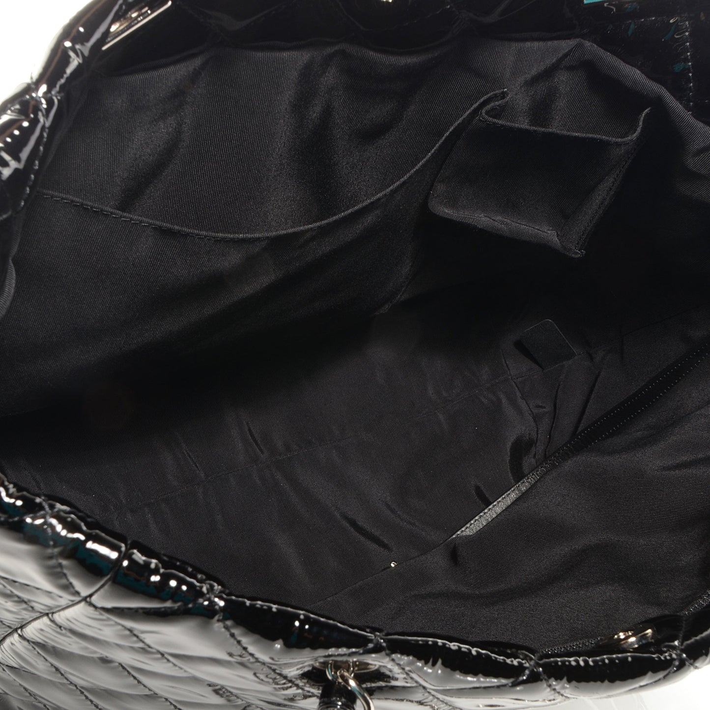 Patent Quilted Chic and Glitter Large Tote Black