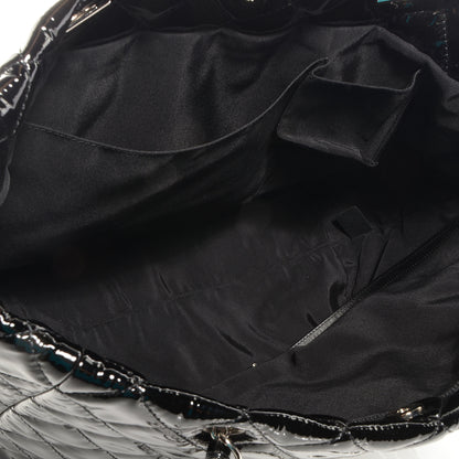 Chanel Patent Quilted Chic and Glitter Large Tote Black 6 of 7
