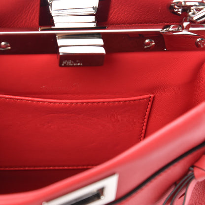 Fendi Vitello Seta Century Nappa Whipstitch Mini Peekaboo Iconic Satchel Fiamma 8 of 8