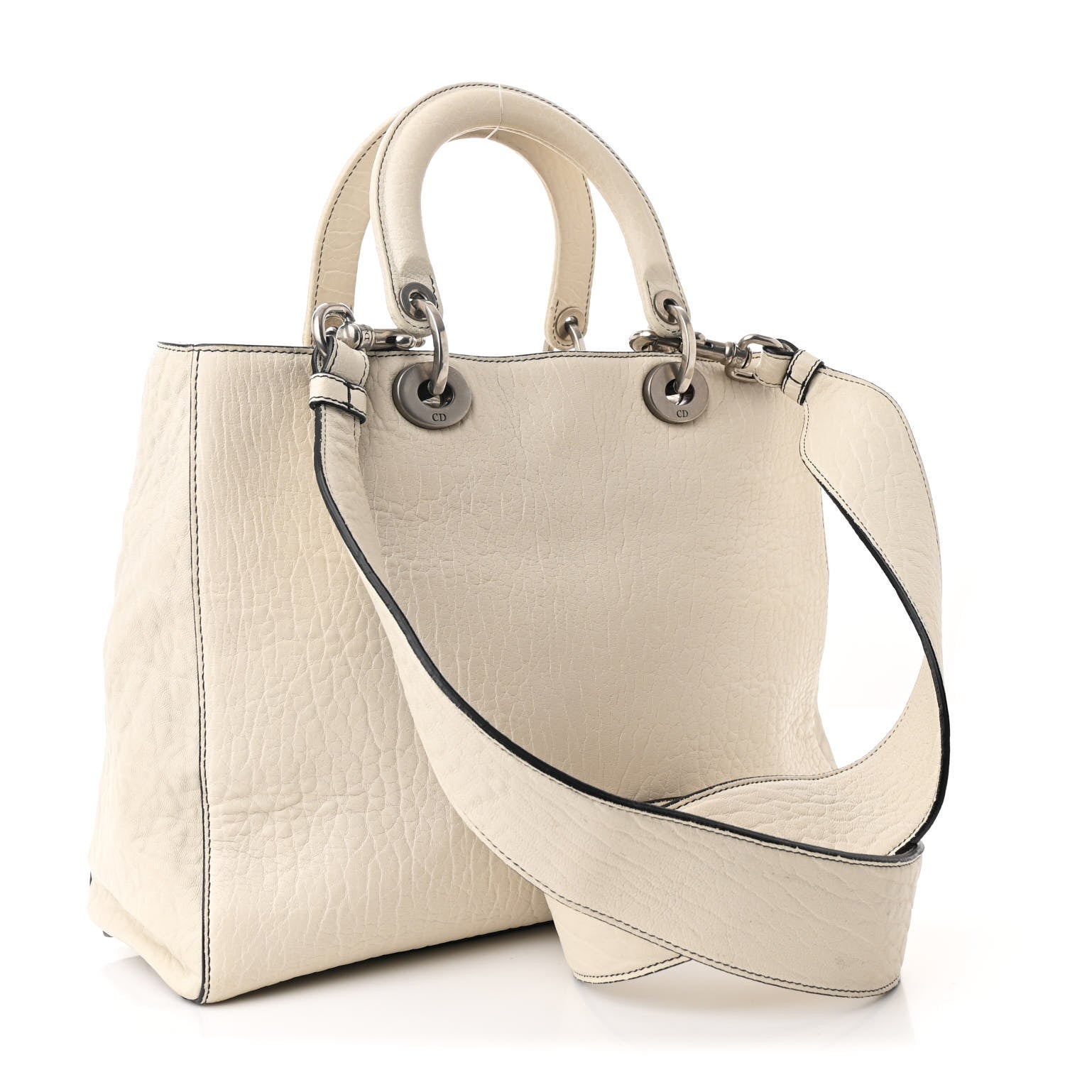 Christian Dior Canyon Grained Lambskin Large Lady Dior Off White 3 of 11