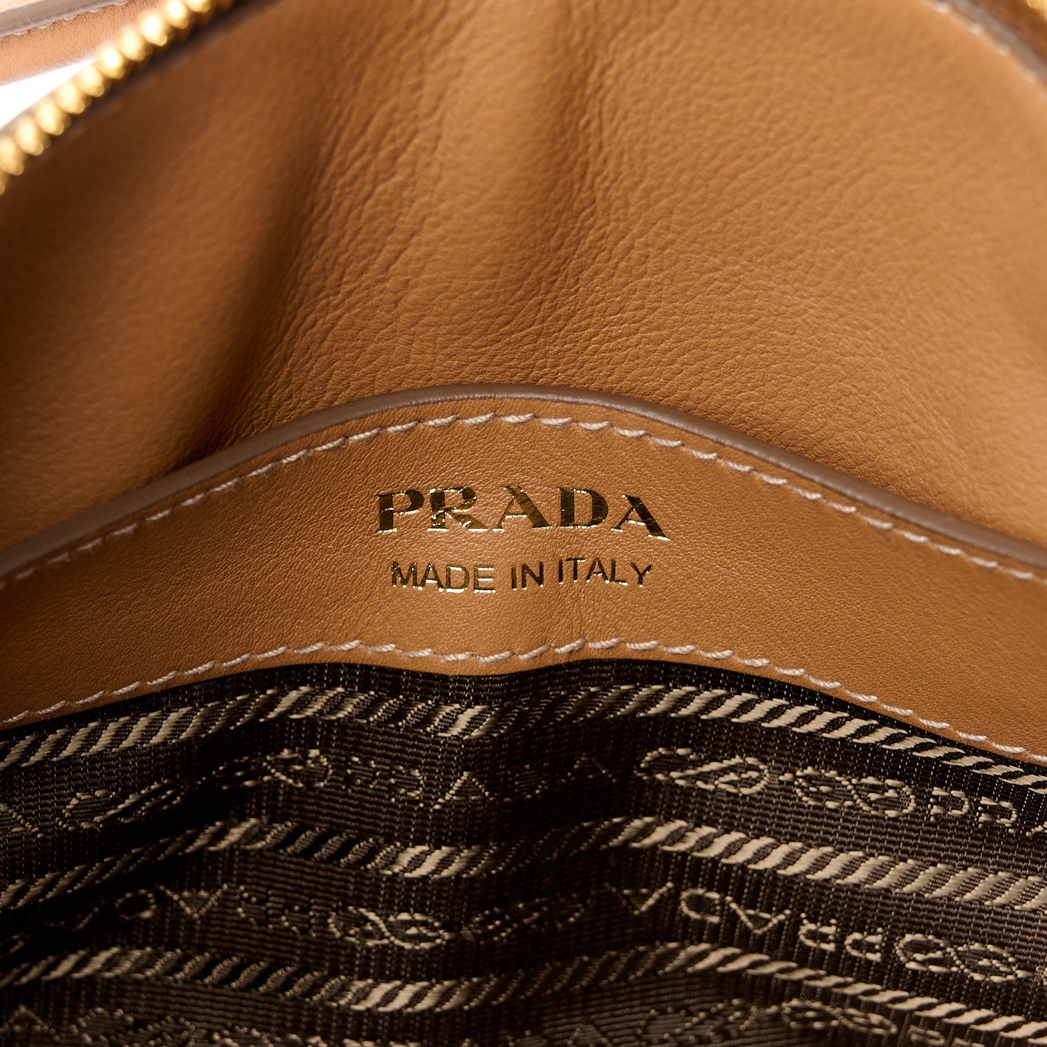 Prada Soft Calfskin Medium Darling Shoulder Bag Caramel 6 of 9