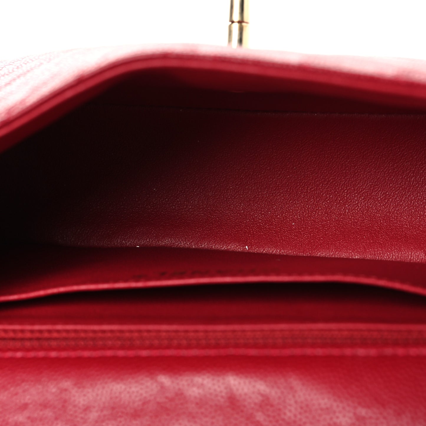 Caviar Chevron Quilted Mini Rectangular Flap Dark Red