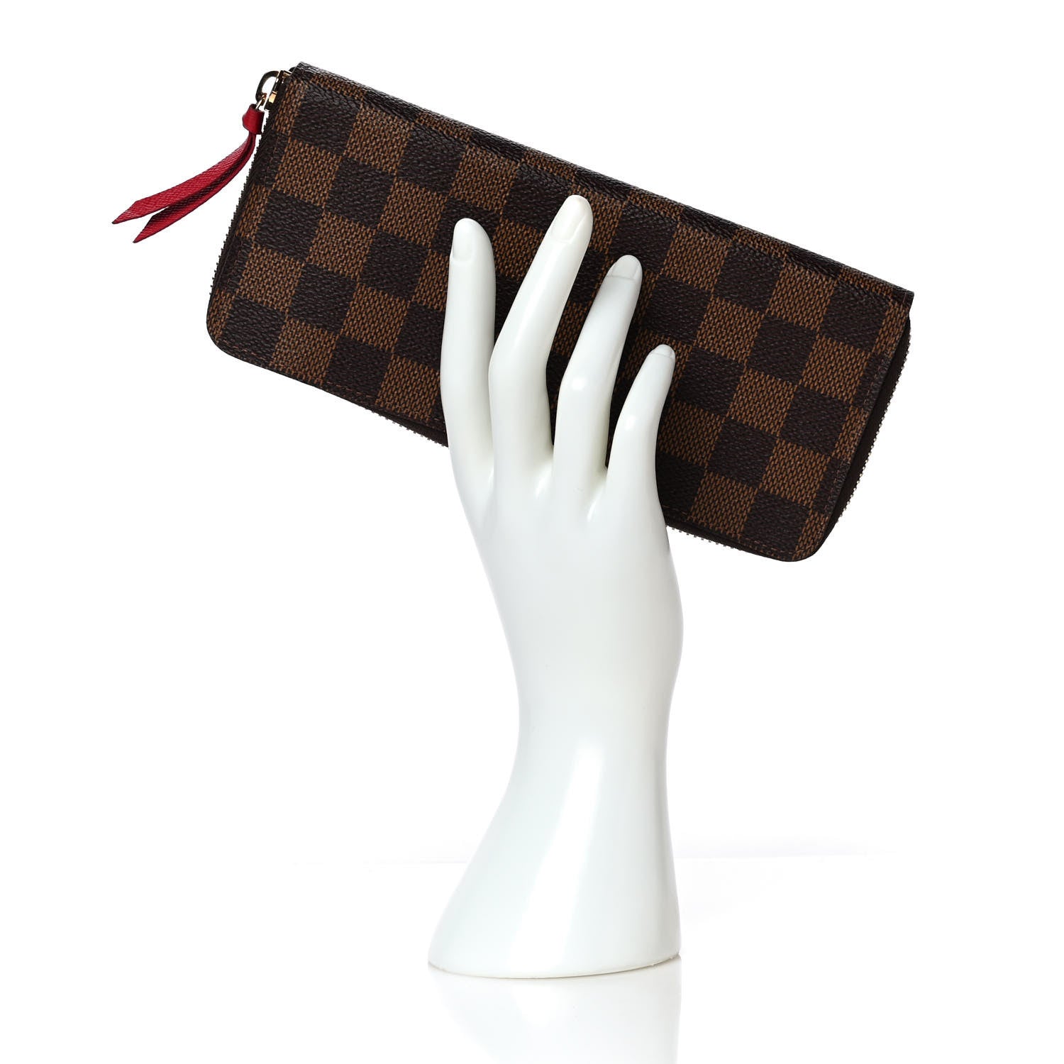 Louis Vuitton Damier Ebene Clemence Wallet Cherry 2 of 12