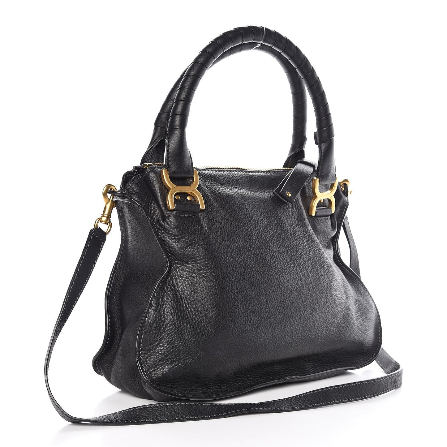 Calfskin Medium Marcie Satchel Black