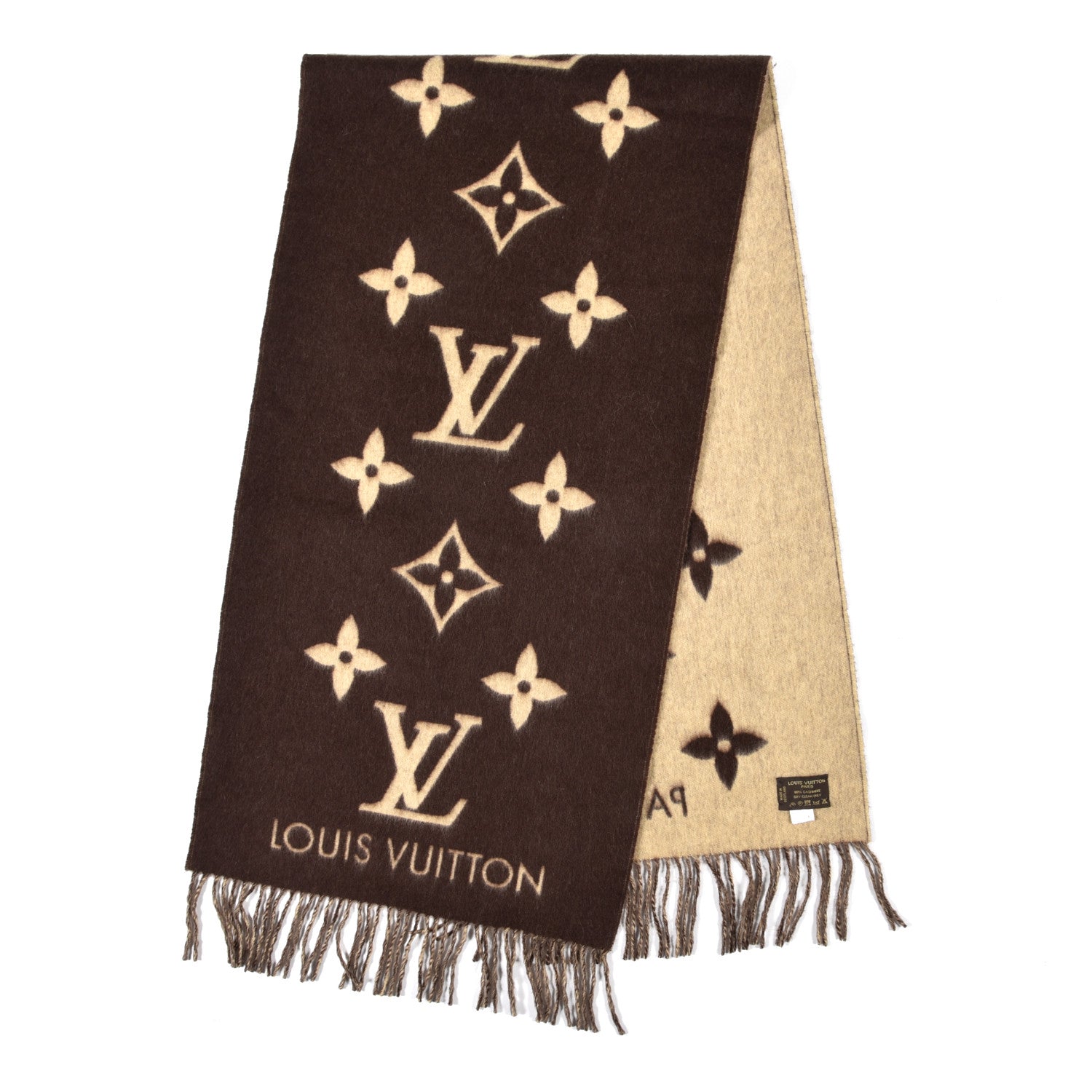 Louis Vuitton Cashmere Monogram Reykjavik Scarf Brown 2 of 5