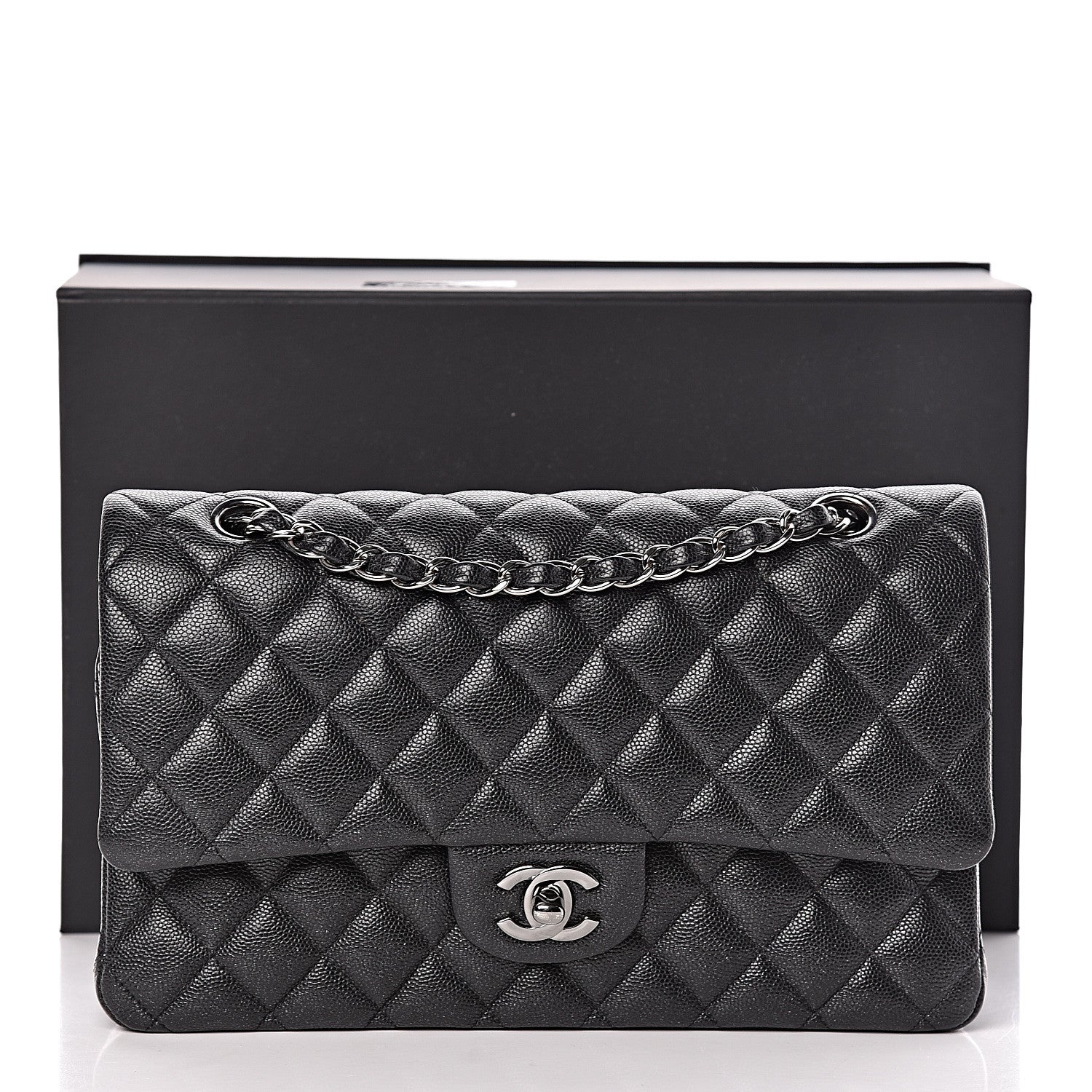Chanel Iridescent Caviar Quilted Medium Double Flap Black 13 of 13