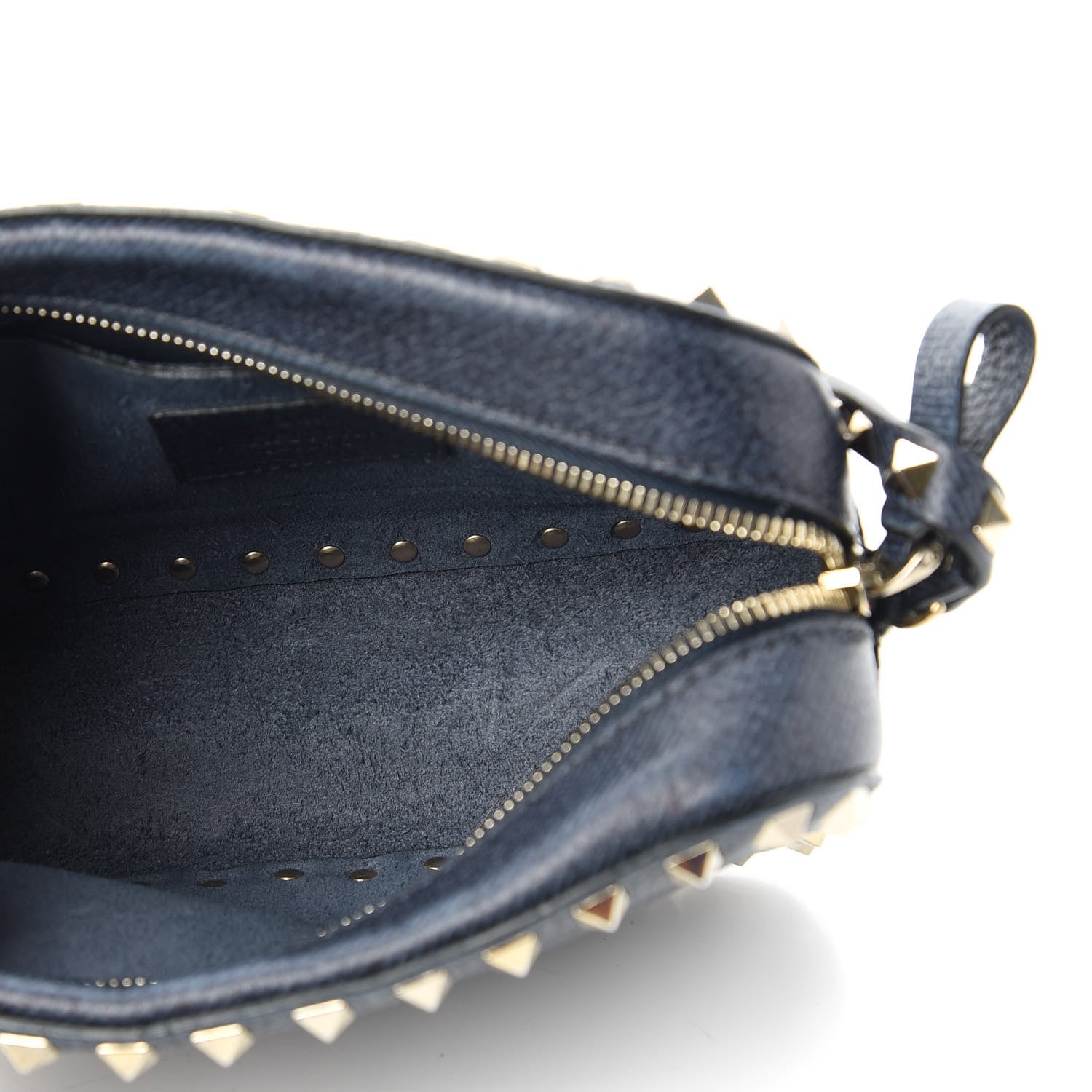 Valentino Garavani Pebbled Calfskin Rockstud Camera Crossbody Bag Deep Denim 4 of 7