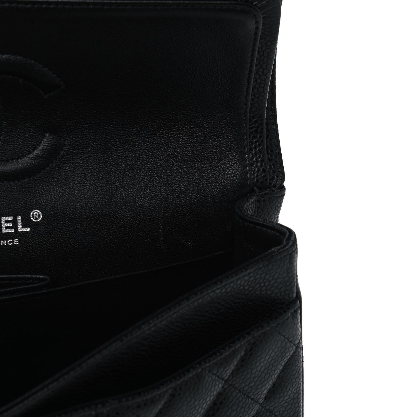 Caviar Quilted Small Double Flap Black