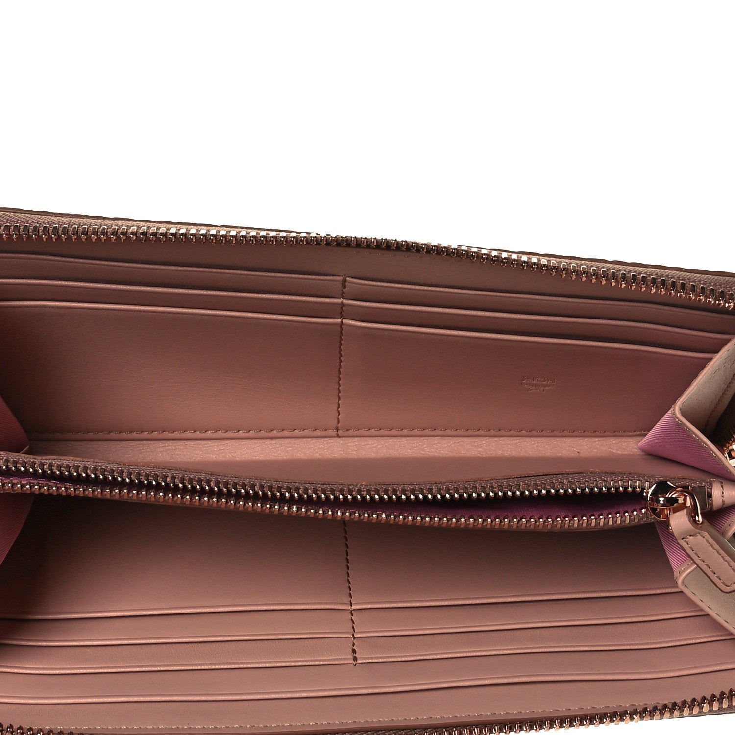 MCM Metallic Visetos Large Zip Around Wallet Champagne Gold 6 of 8