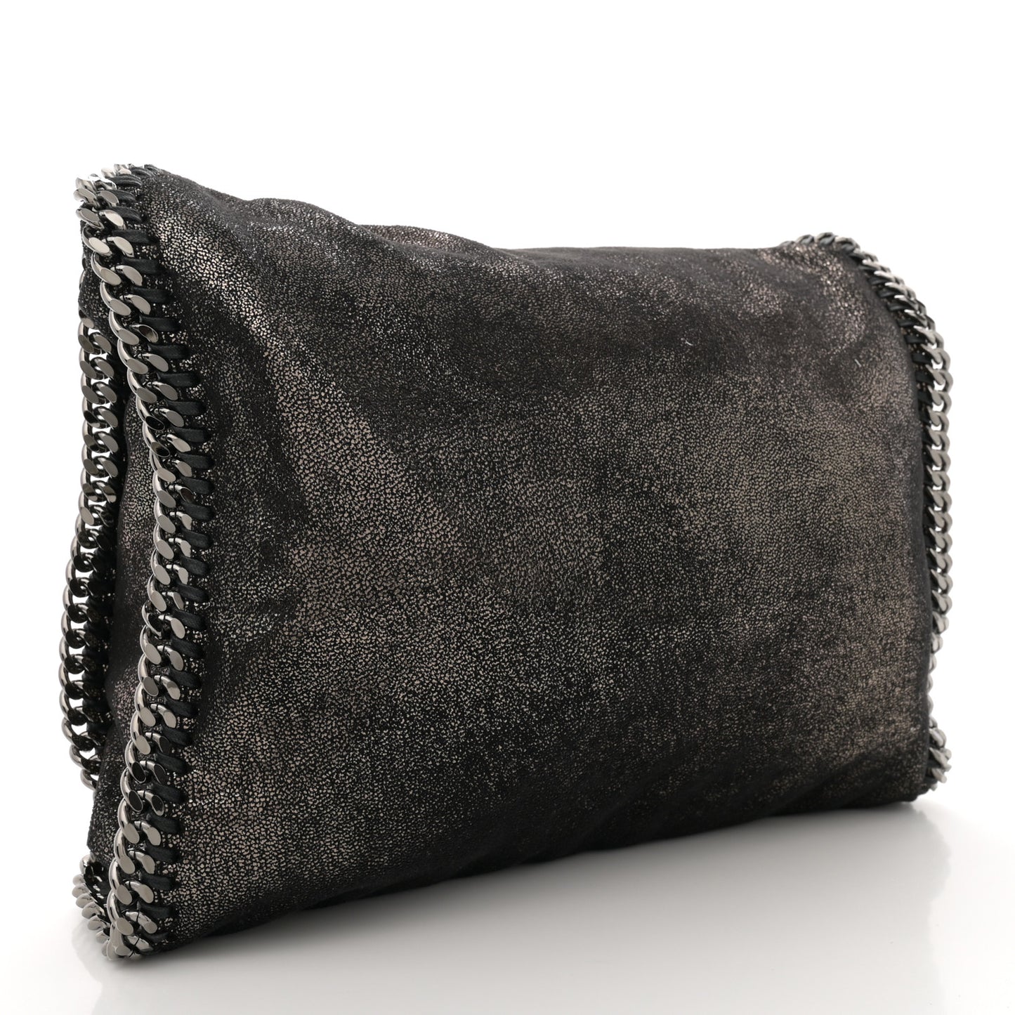 Chamois Shiny Dotted Small Falabella Tote Ruthenium