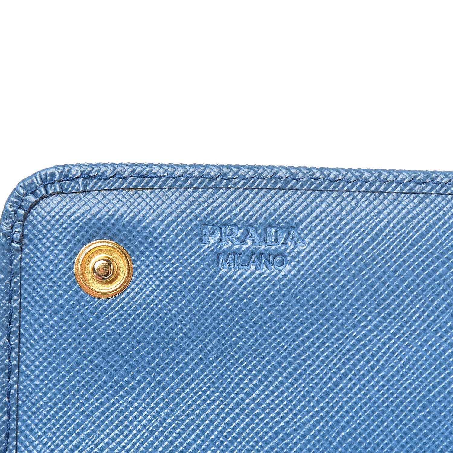 Prada Saffiano Continental Flap Wallet Cobalto 6 of 13