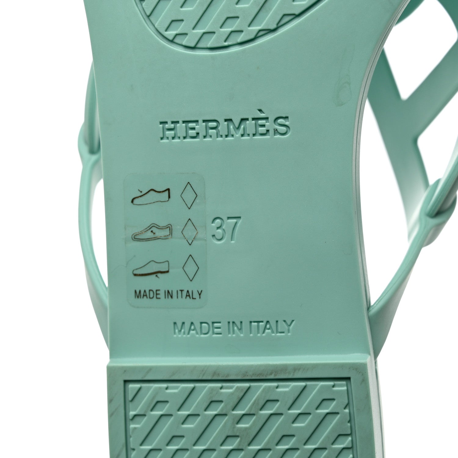 Hermes Rubber Womens Egerie Sandals 37 Vert Embrun 8 of 9