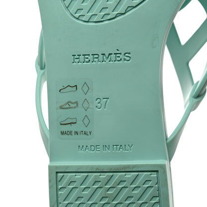 Hermes Rubber Womens Egerie Sandals 37 Vert Embrun 8 of 9