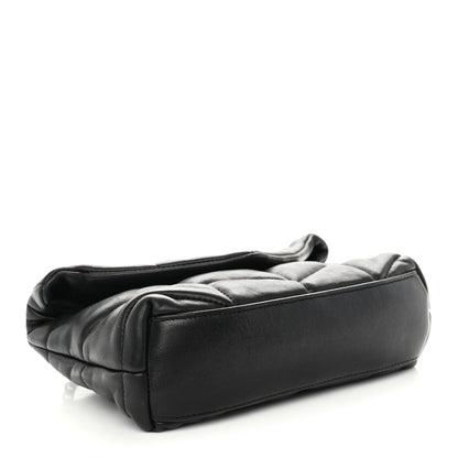 Saint Laurent Lambskin Quilted Toy Loulou Puffer Monogram Monochrome Chain Satchel Black 3 of 9