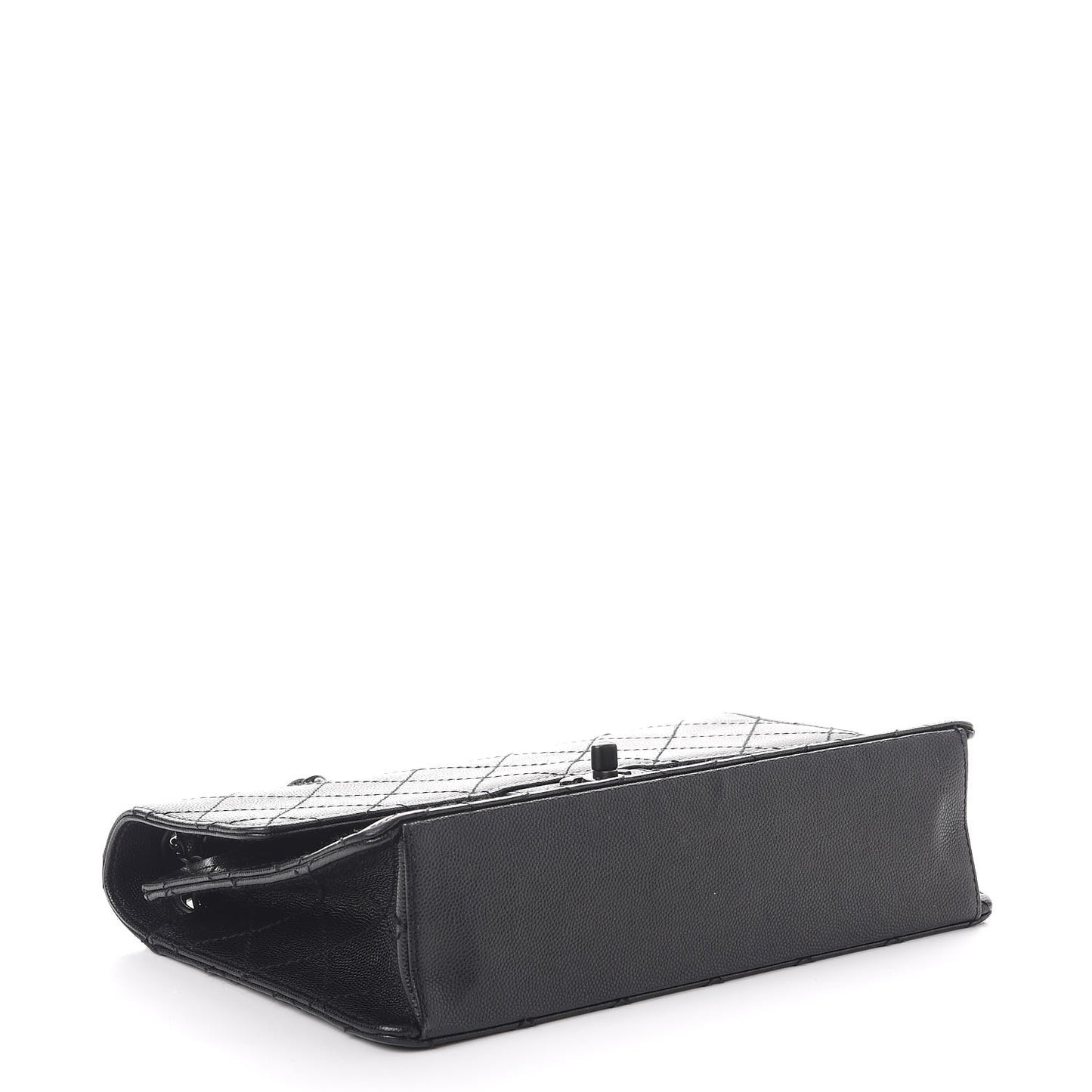 Caviar Stitch Medium Single Flap So Black