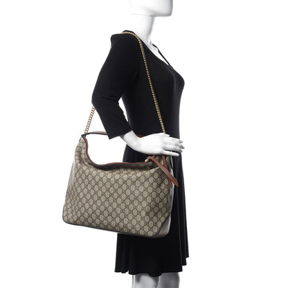Gucci GG Supreme Monogram Large Linea A Hobo Light Brown 2 of 11