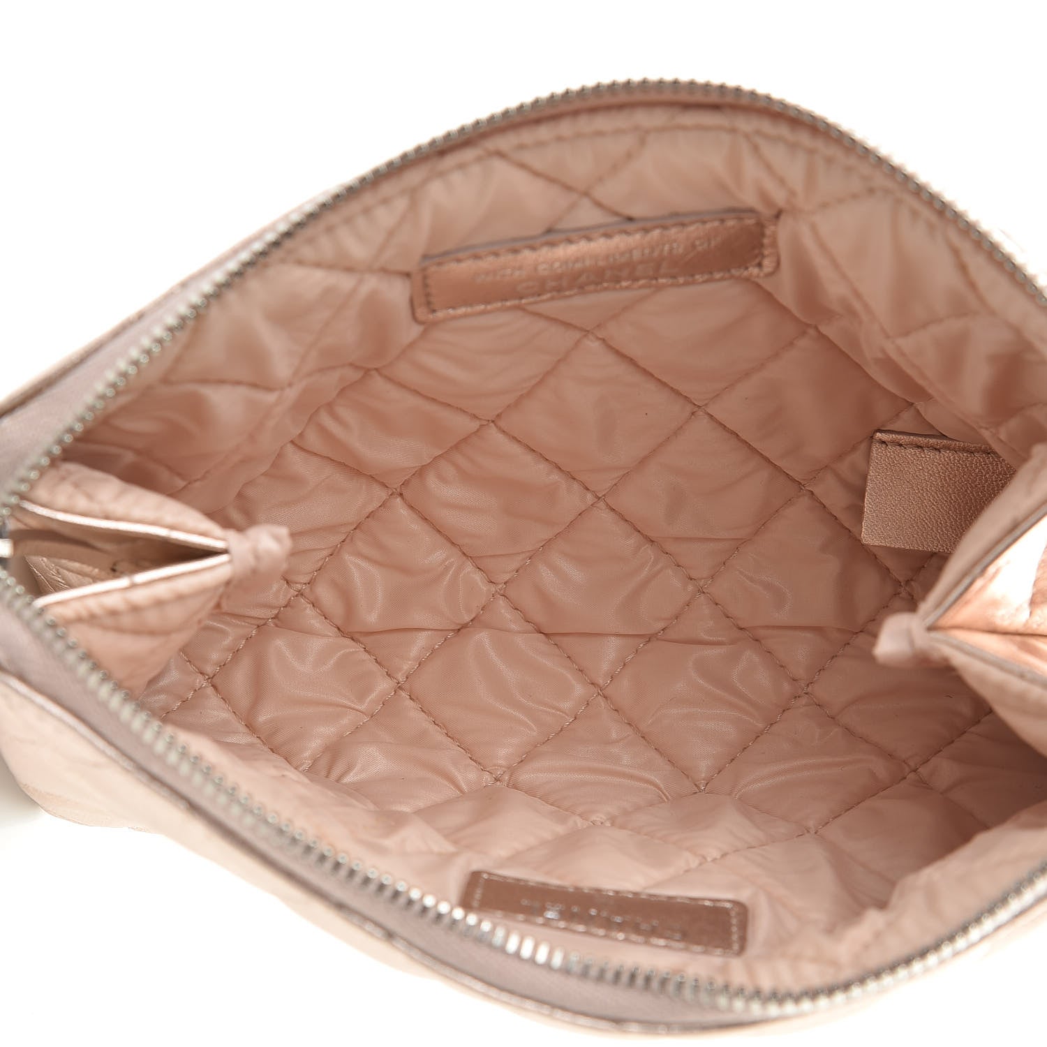 Chanel Metallic Lambskin Quilted Small Cosmetic Pouch Light Pink 5 of 9