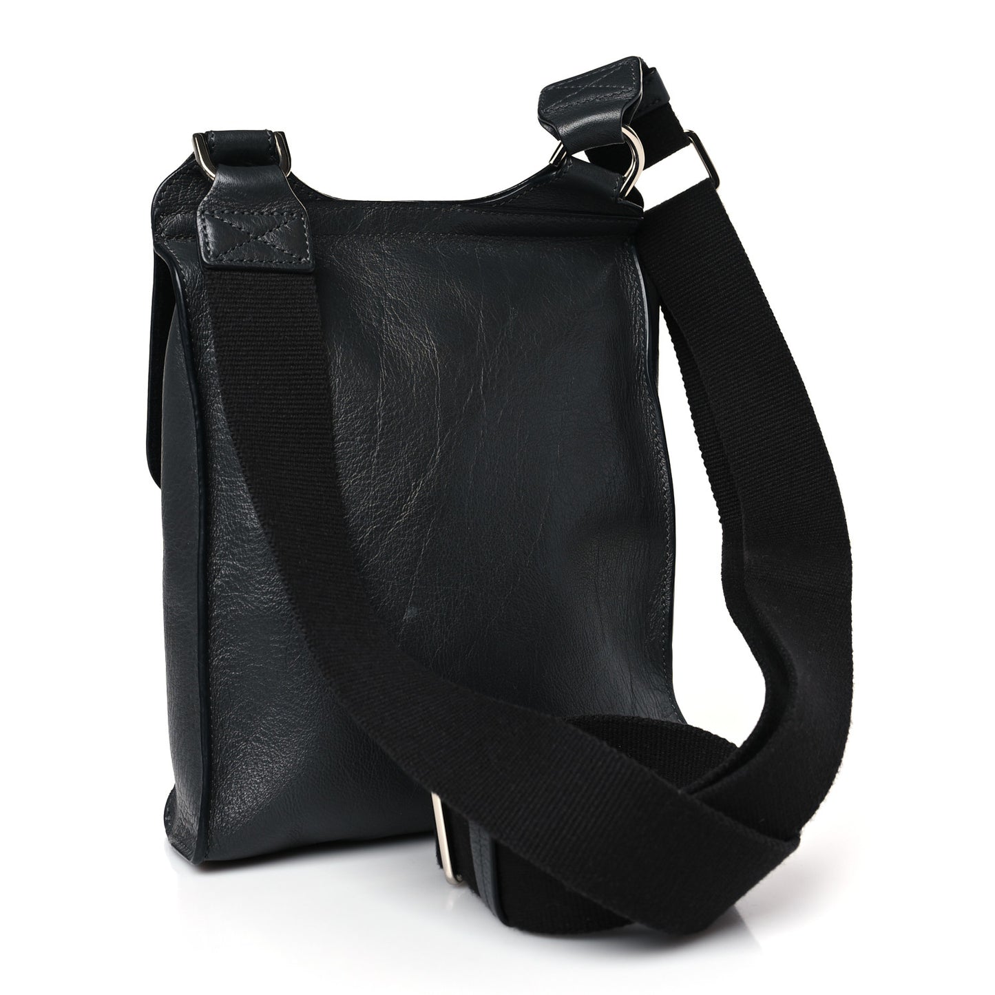 Natural Grain Calfskin Antony Messenger Crossbody Black