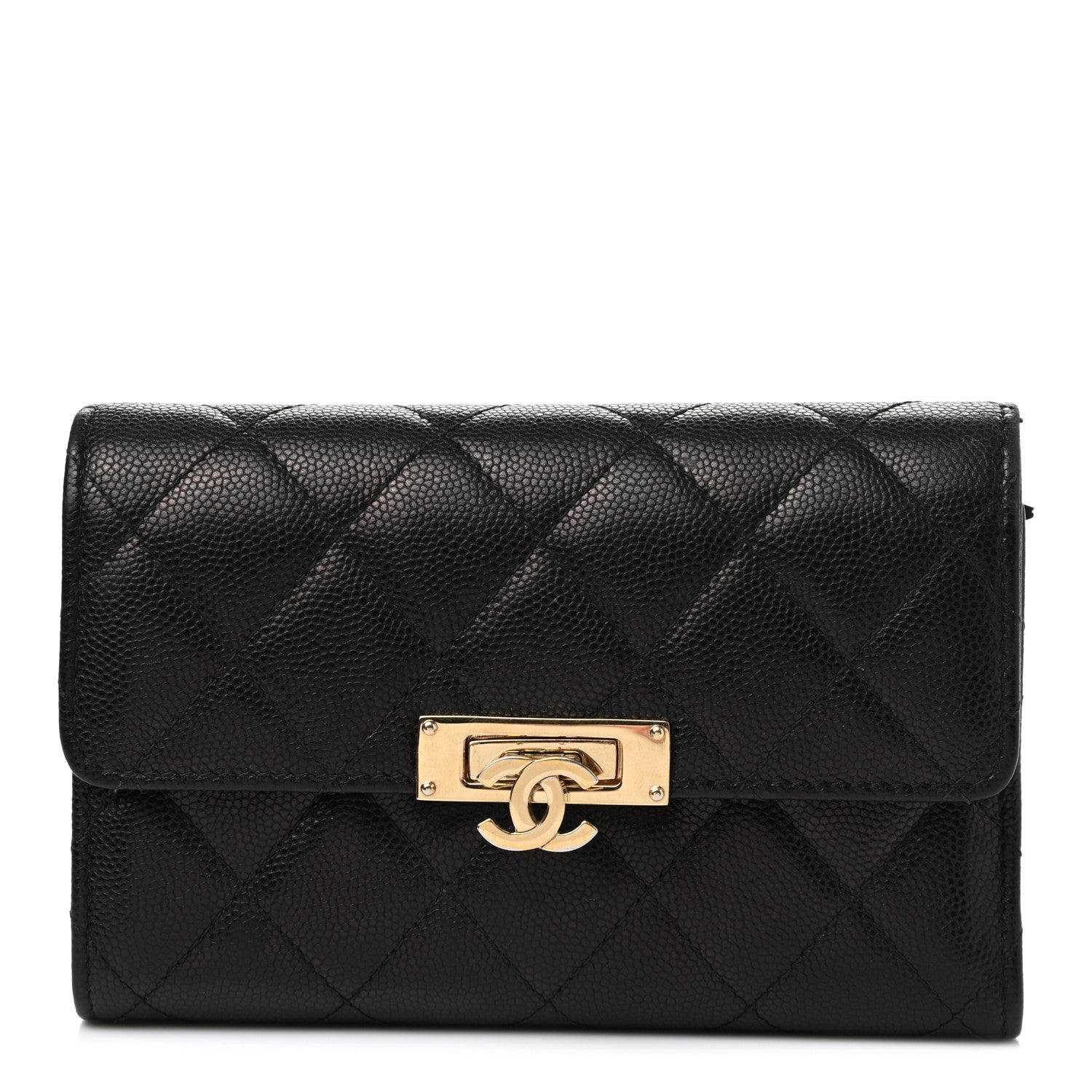 Chanel Caviar Quilted Small Golden Class Flap Wallet Black 1 of 7