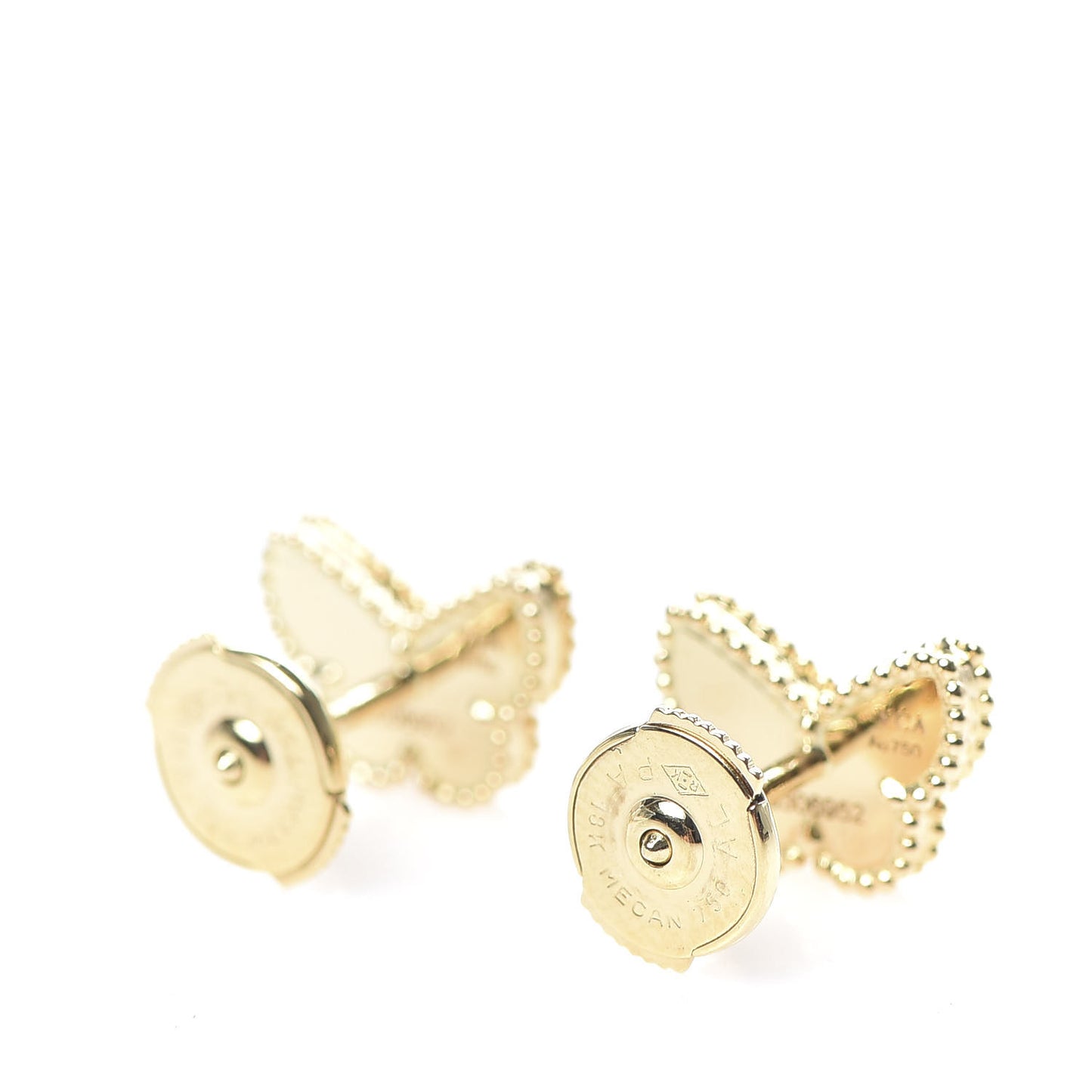 18K Yellow Gold Mother of Pearl Sweet Alhambra Butterfly Earrings
