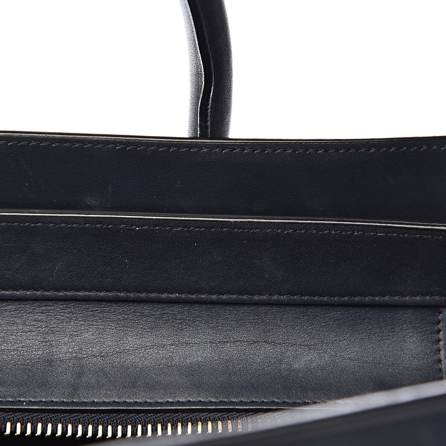 Smooth Calfskin Striped Cotton Canvas Mini Luggage Navy Blue