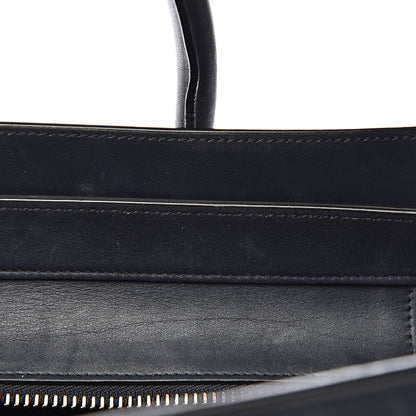 Celine Smooth Calfskin Striped Cotton Canvas Mini Luggage Navy Blue 8 of 14