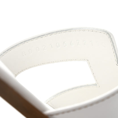 Hermes Box Calfskin Oran Sandals 36.5 White 9 of 10