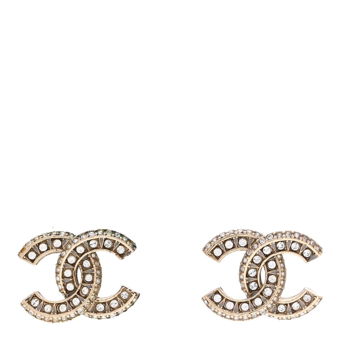 Crystal Timeless CC Earrings Light Gold